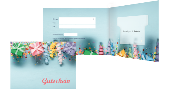 Gutscheinhalter Motiv Geburtstag, vierseitig