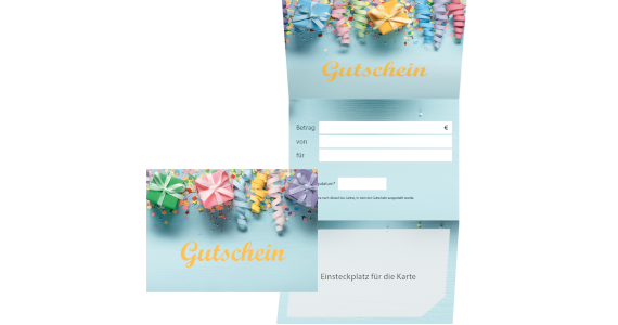 Gutscheinhalter Motiv Geburtstag, sechsseitig