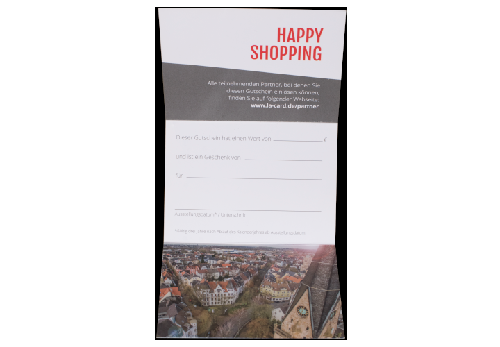 Individuell bedruckbarer Kartenhalter Typ 2, offen LA Card Gutschein